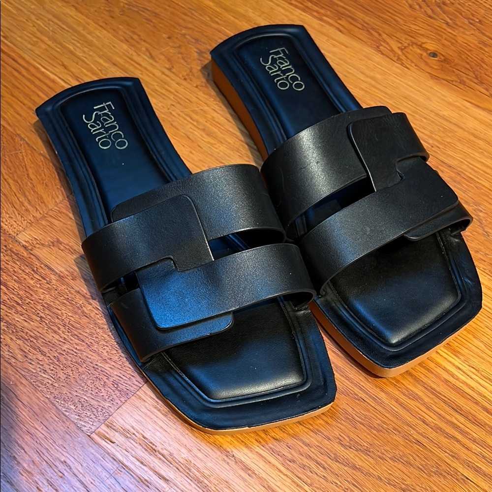 Franco Sarto Black Minimalist Sandals
